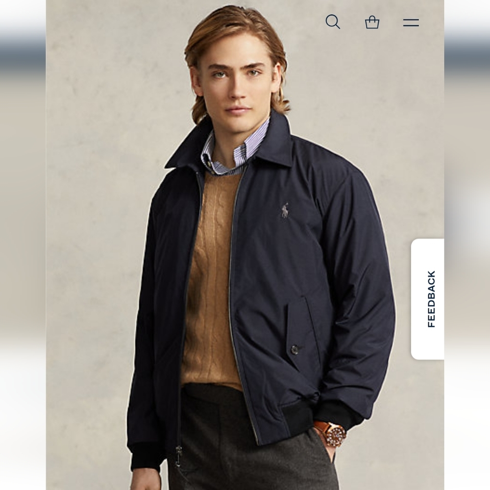 Mens POLO Ralph Lauren Water-repellent packable jacket. NWT sz L Black